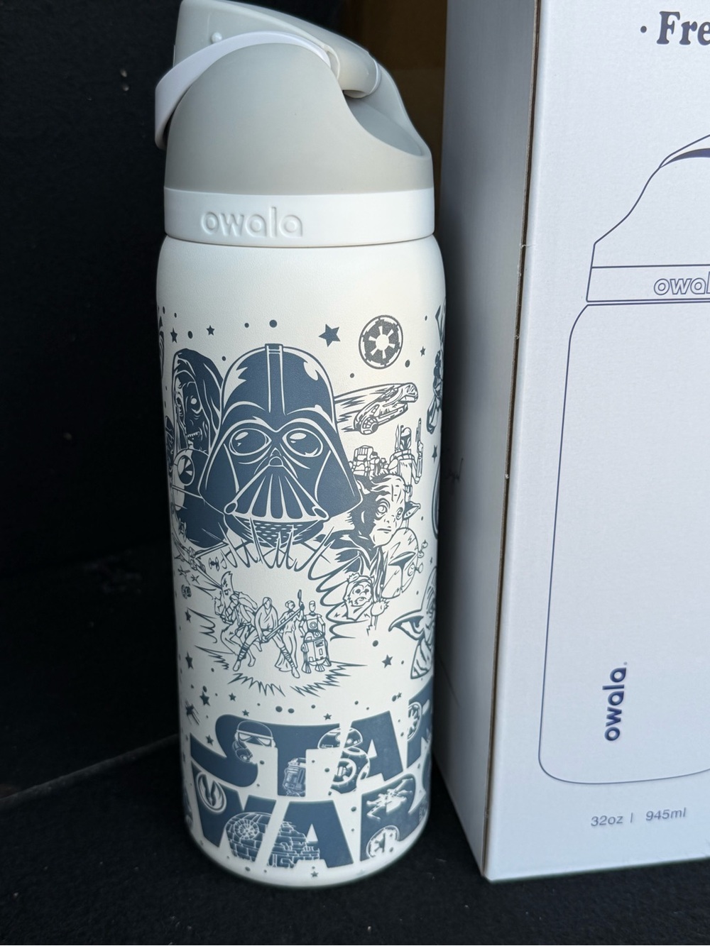 Owala Star Wars White & Gray Insulated Water Bottle